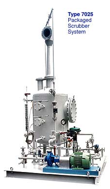 Figure 7025 Packaged Scrubber System consisting of an Ejector-Venturi Scrubber, and a separator mounted on a steel baseplate